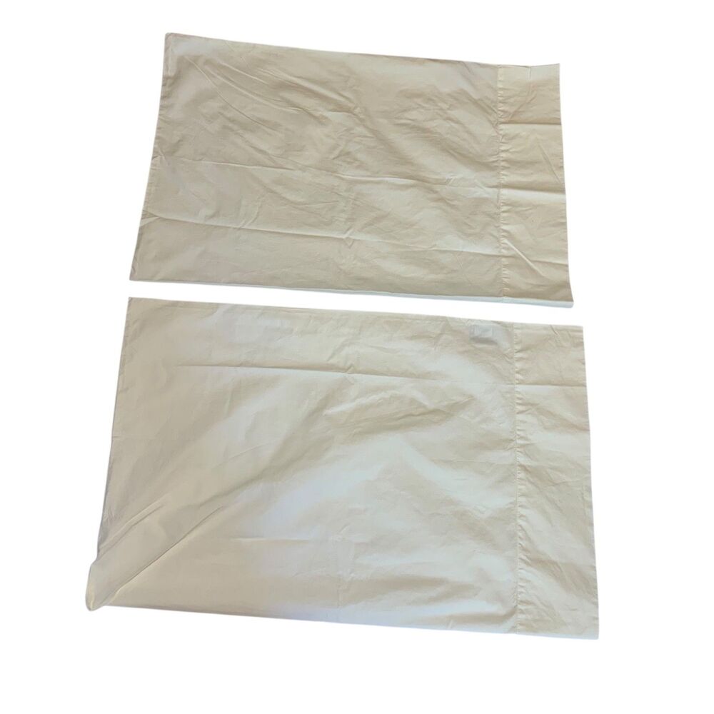 Restoration Hardware Cream Italian Vintage Washed Standard Pillowcase Set of 2